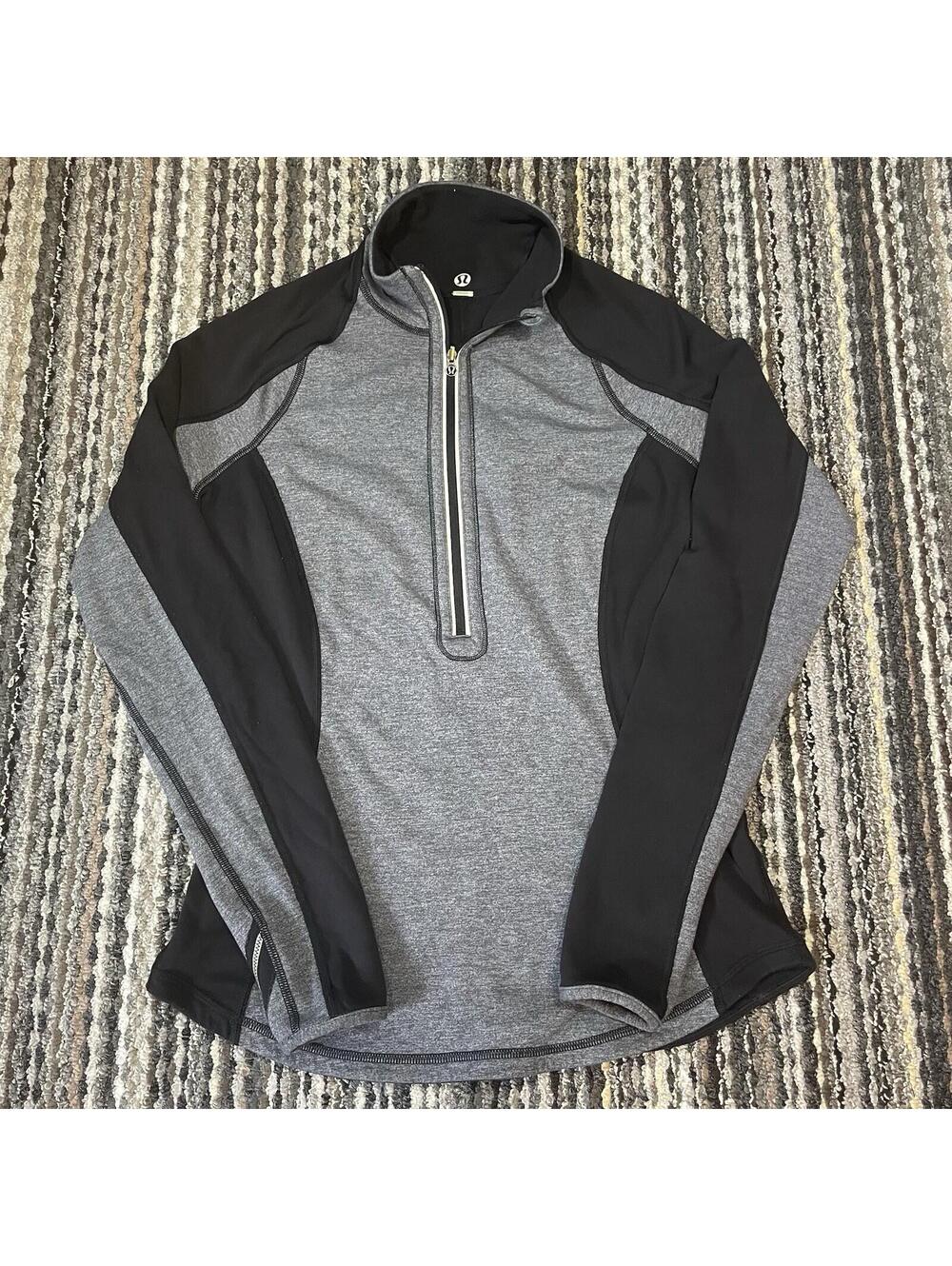 Lululemon Swiftly Tech 1/2 Zip Pullover Space Dye Grey Black Size 8 No Thumbhole